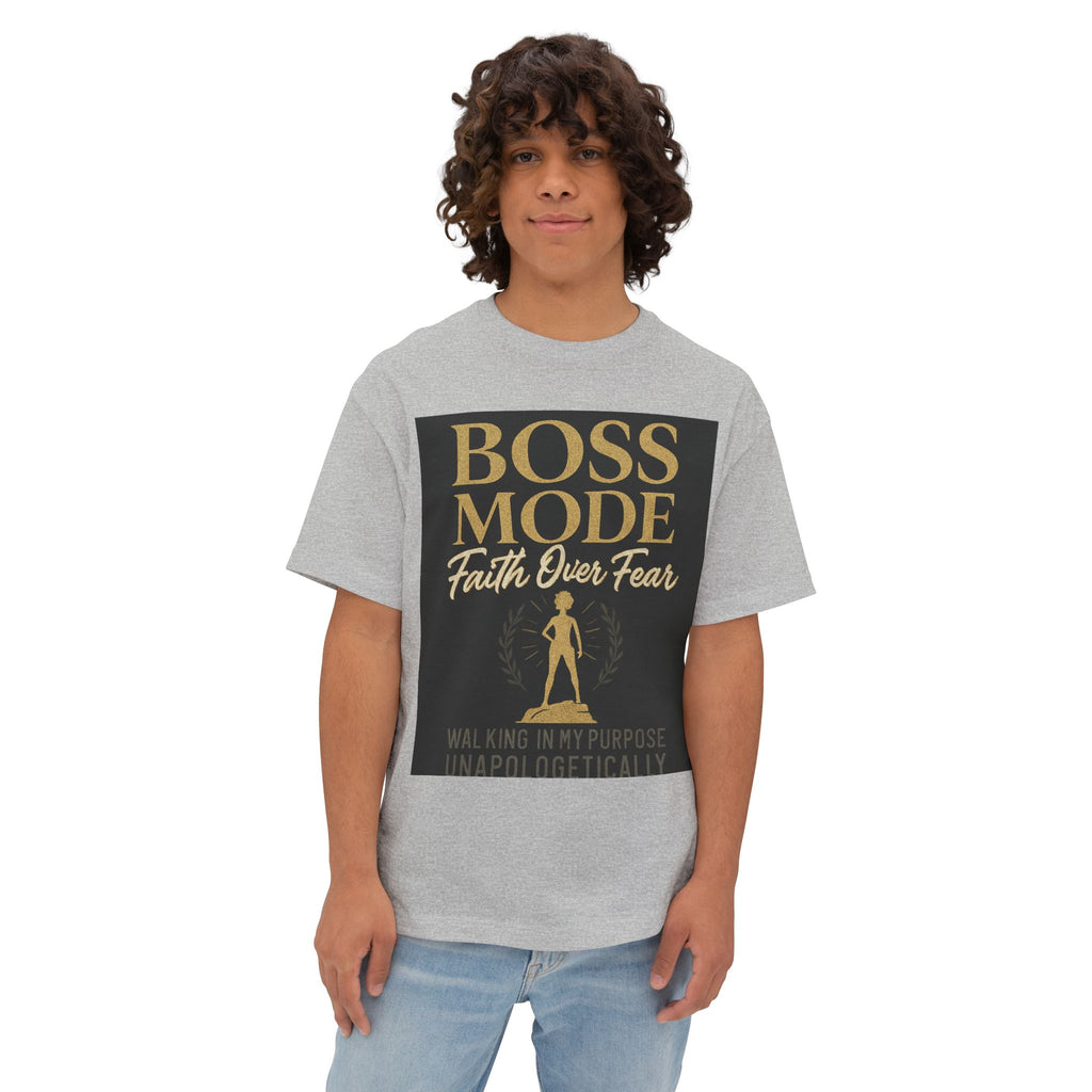 Boss Mode Oversized Tee - Faith Over Fear