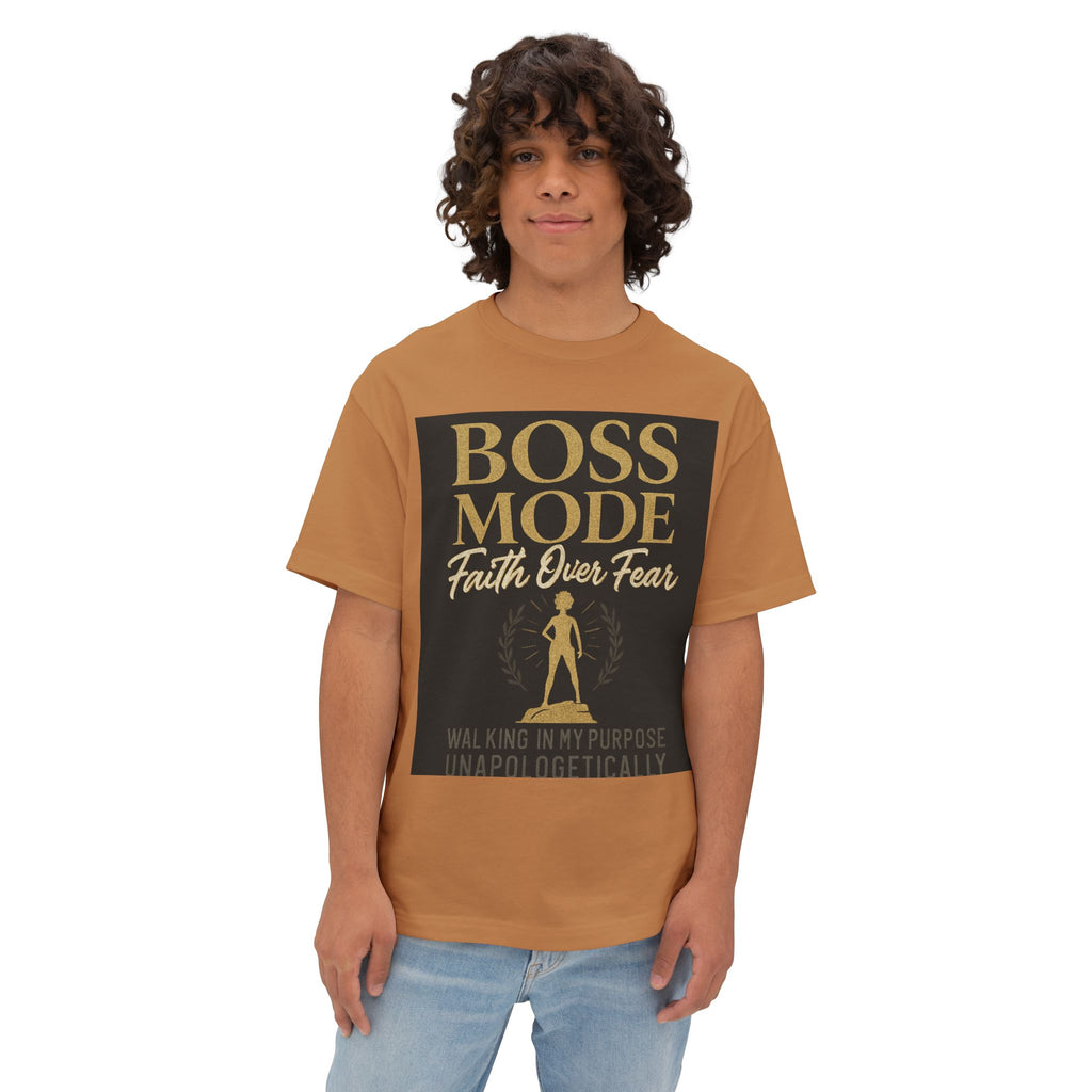 Boss Mode Oversized Tee - Faith Over Fear