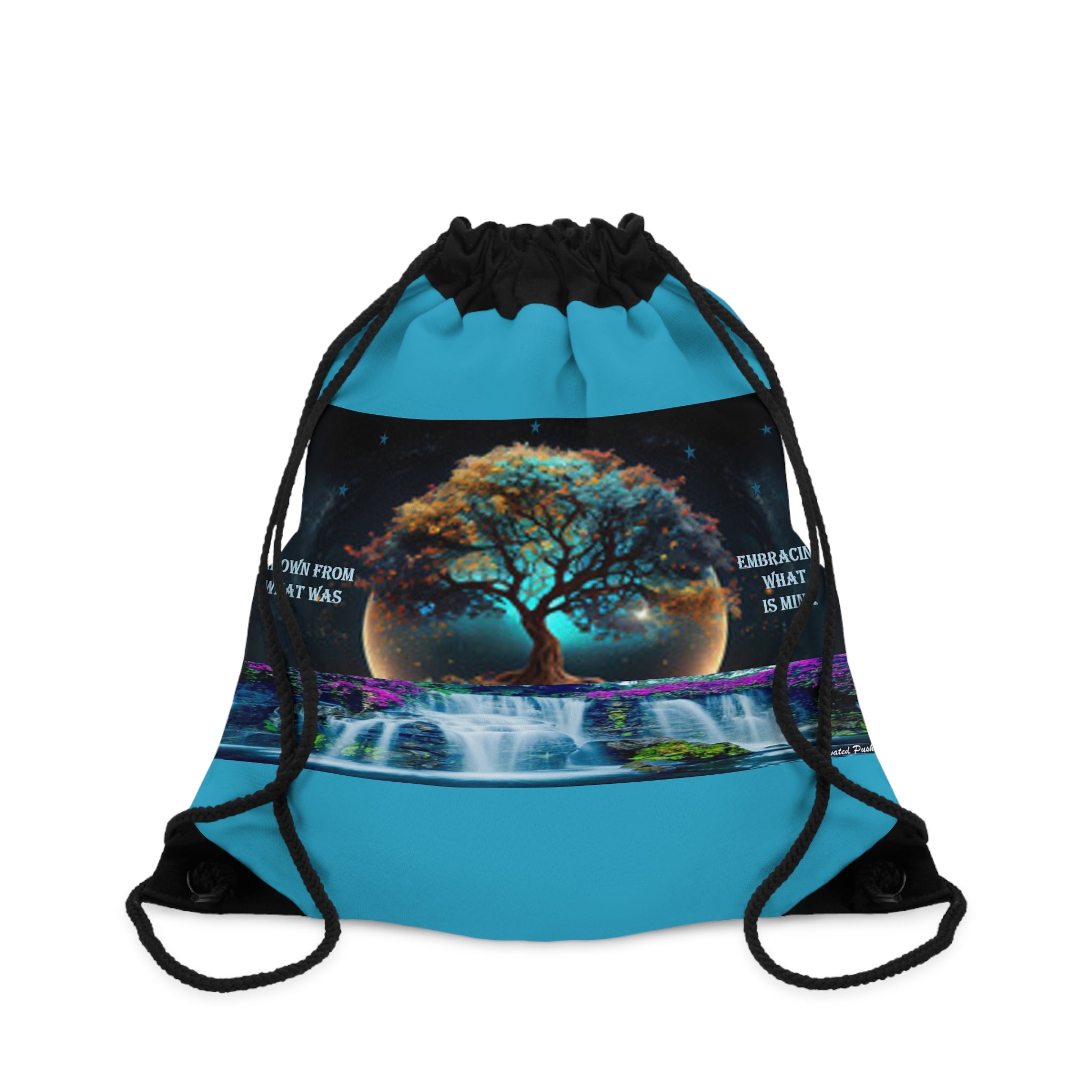 Cosmic Tree Drawstring Bag | Spiritual Tote, Yoga Bag, Nature Lover Gift, Meditation Accessory, Eco-friendly Gym Bag