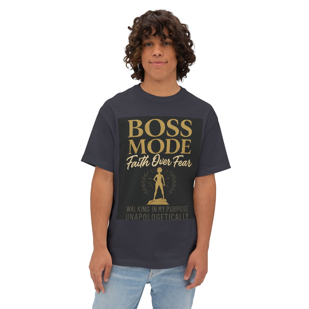 Boss Mode Oversized Tee - Faith Over Fear