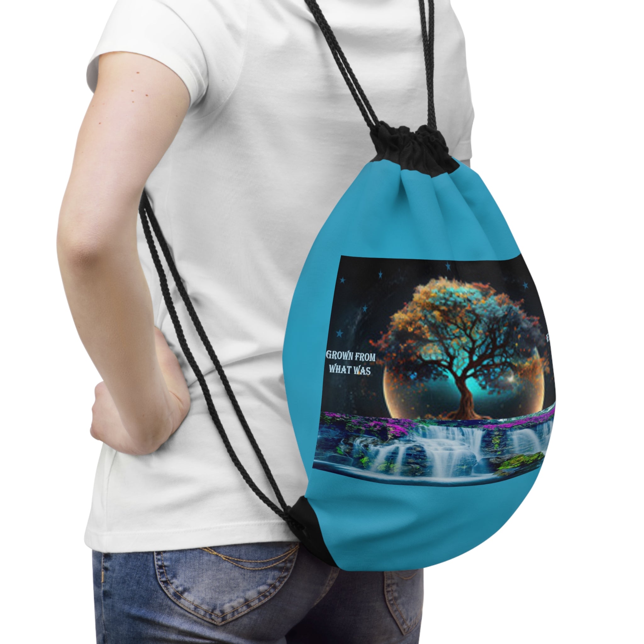 Cosmic Tree Drawstring Bag | Spiritual Tote, Yoga Bag, Nature Lover Gift, Meditation Accessory, Eco-friendly Gym Bag