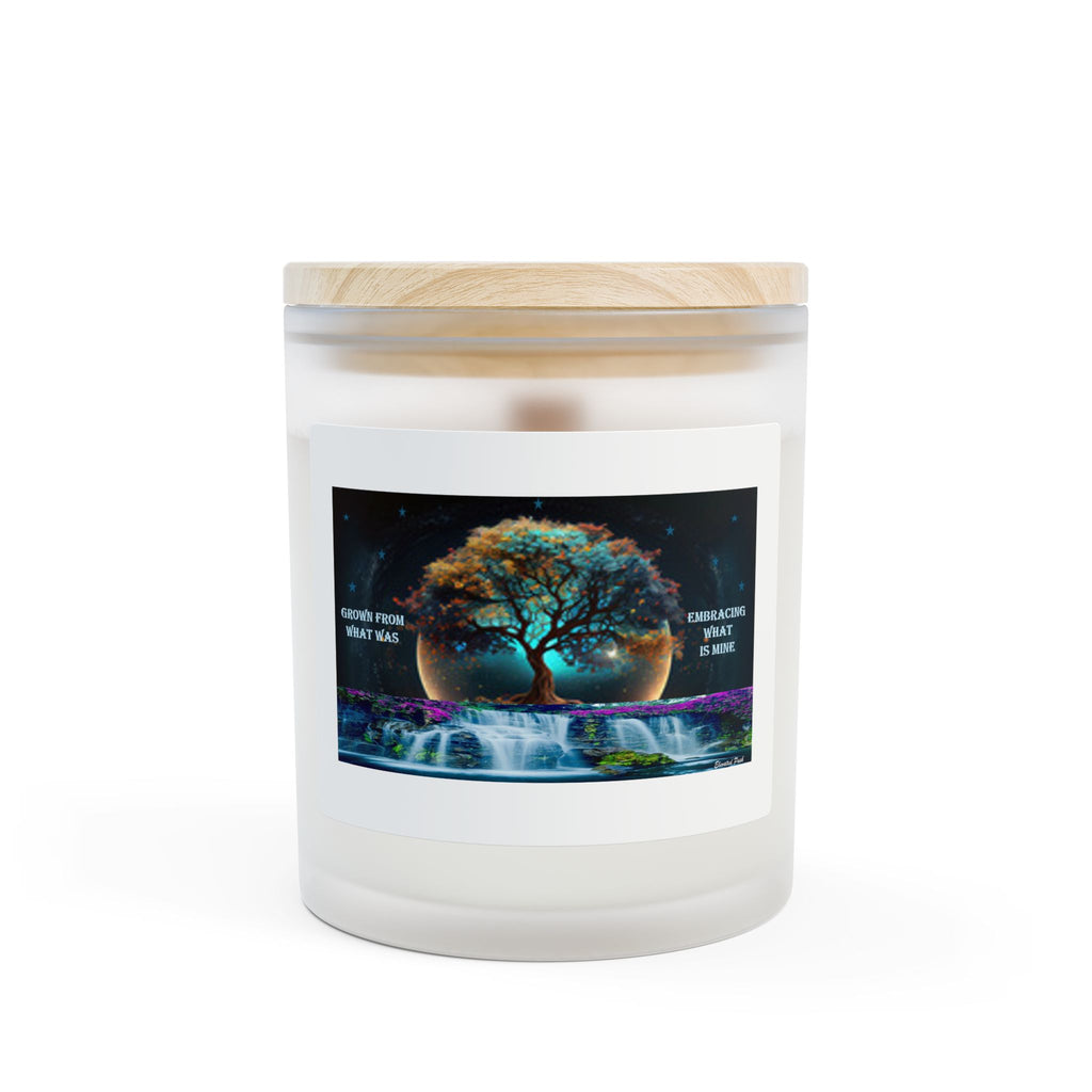 Frosted Glass Candle with Inspirational Tree Design, Soothing Aromatic Decor, Perfect Gift for Meditation, Home Fragrance, Relaxation
