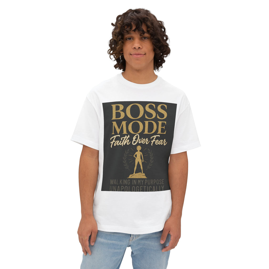 Boss Mode Oversized Tee - Faith Over Fear
