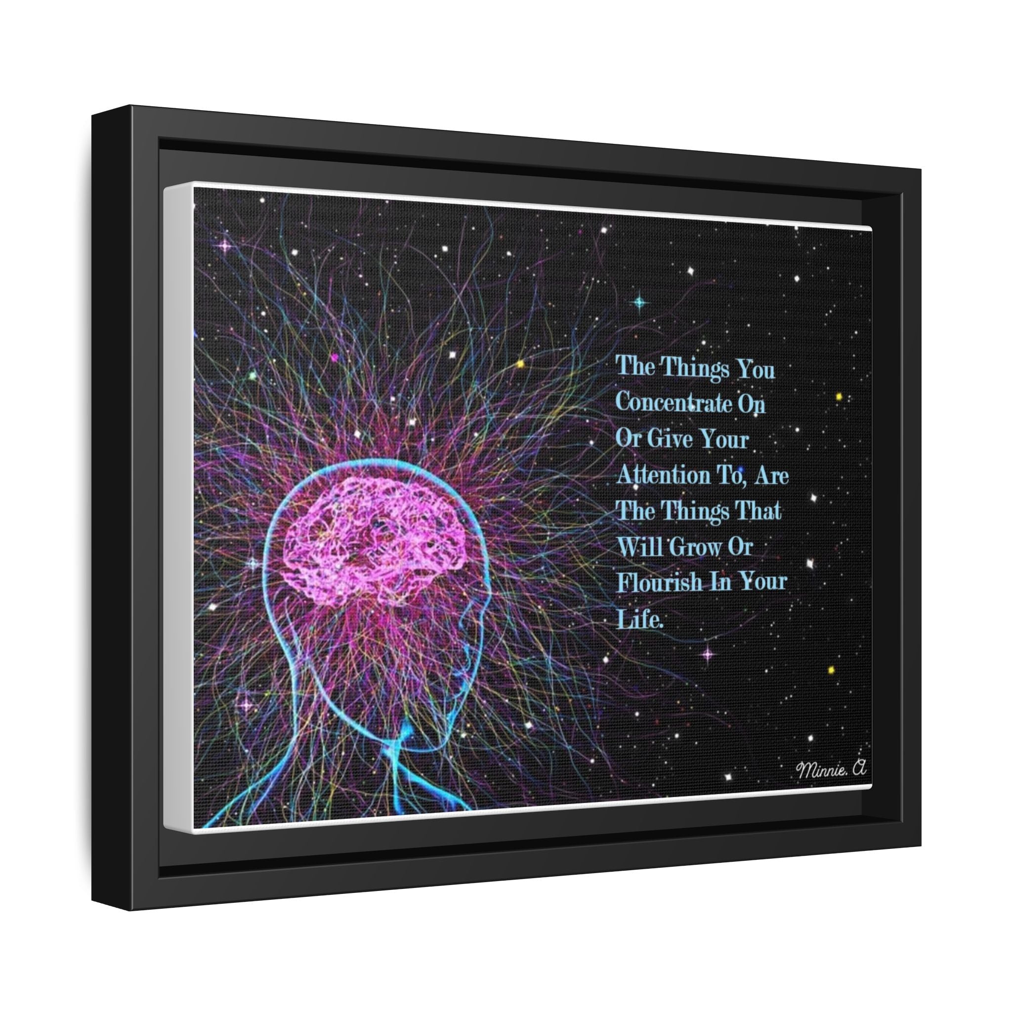 Inspirational Framed Canvas Wall Art, Motivational Decor, Positive Quotes Artwork, Mindfulness Gift, Office Wall Decoration