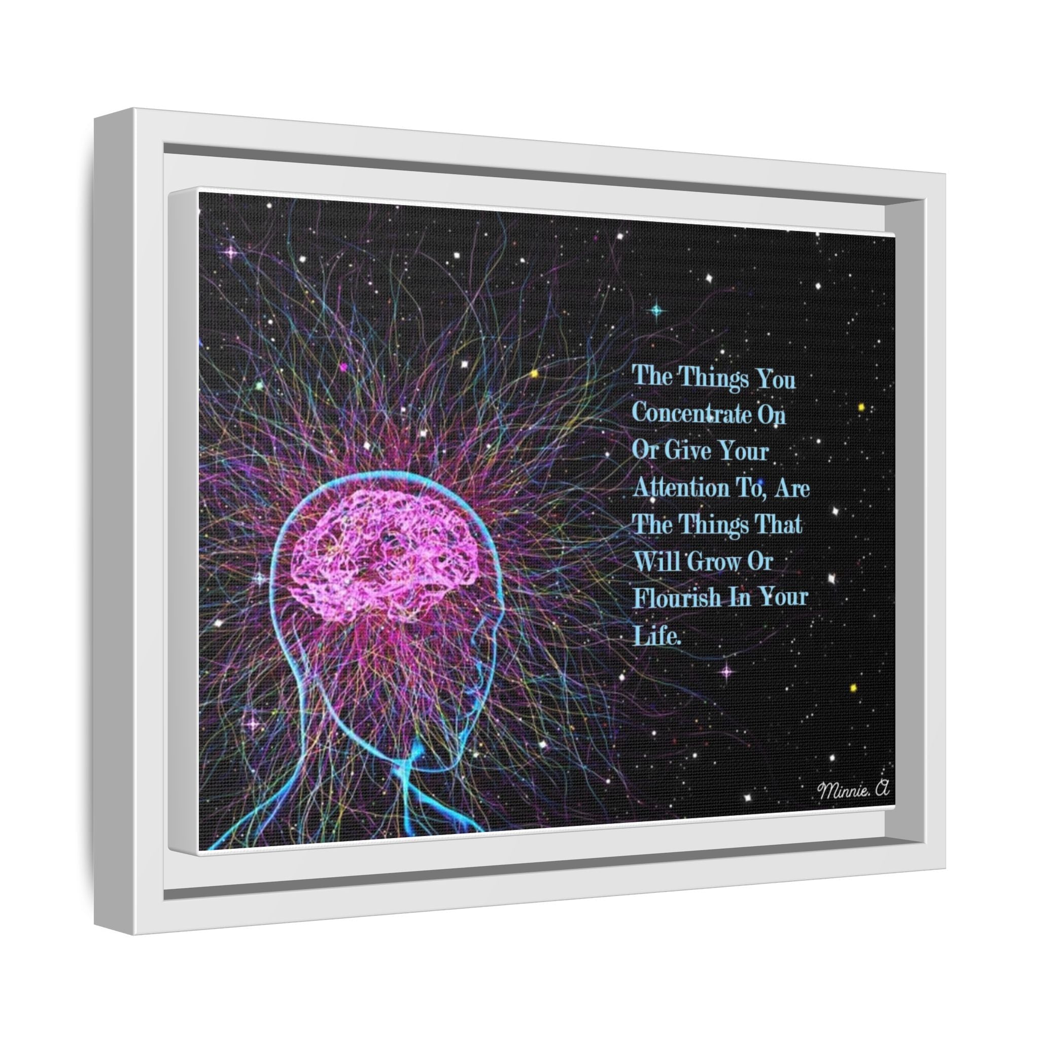 Inspirational Framed Canvas Wall Art, Motivational Decor, Positive Quotes Artwork, Mindfulness Gift, Office Wall Decoration